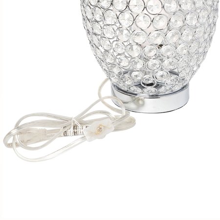 Elegant Designs Elipse Crystal Decorative Curved Accent Uplight Table Lamp, Chrome LT1064-CHR